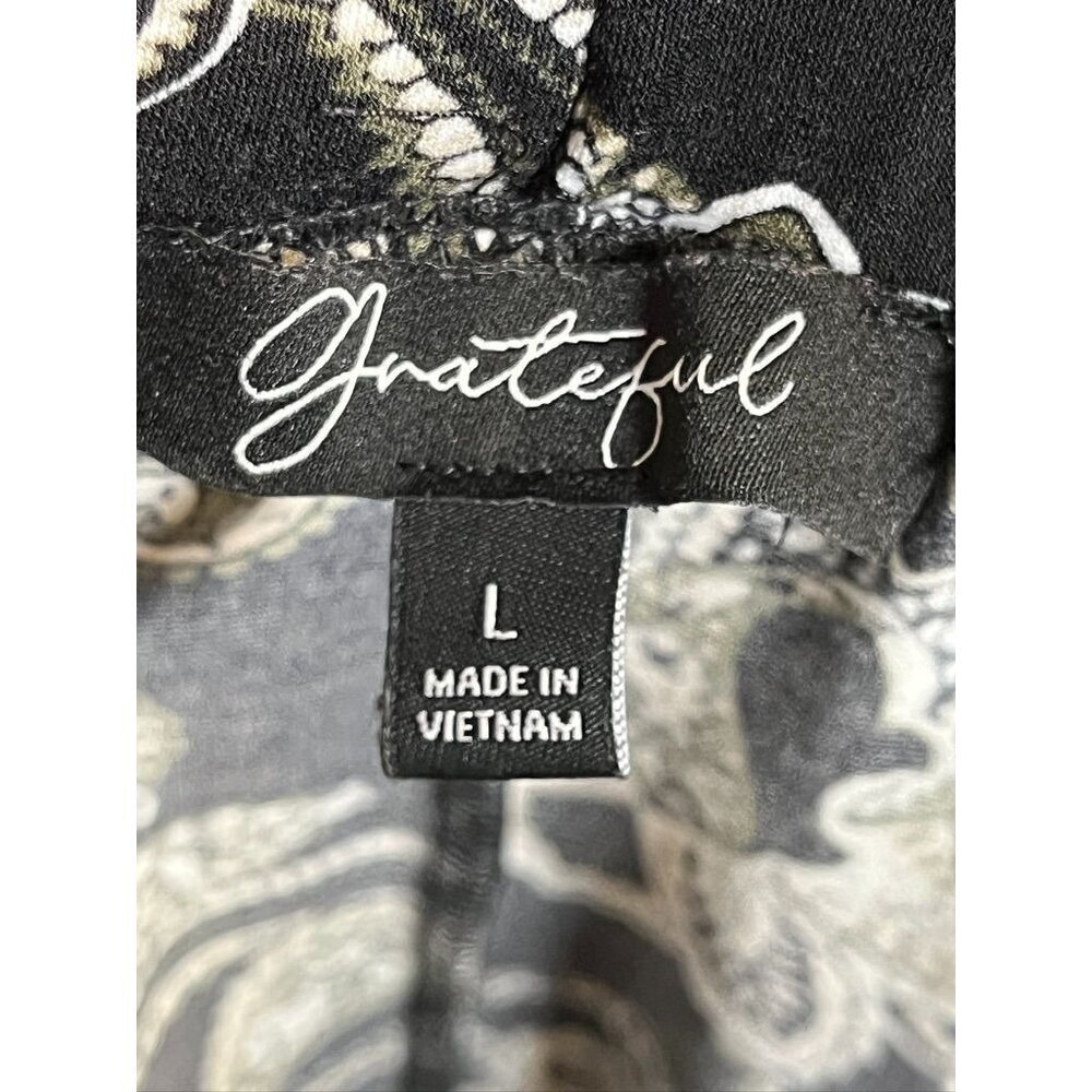 Retro Floral Maxi Skirt L Black Boho Western Classic Chic Neutral Festive Indie - Picture 6 of 7